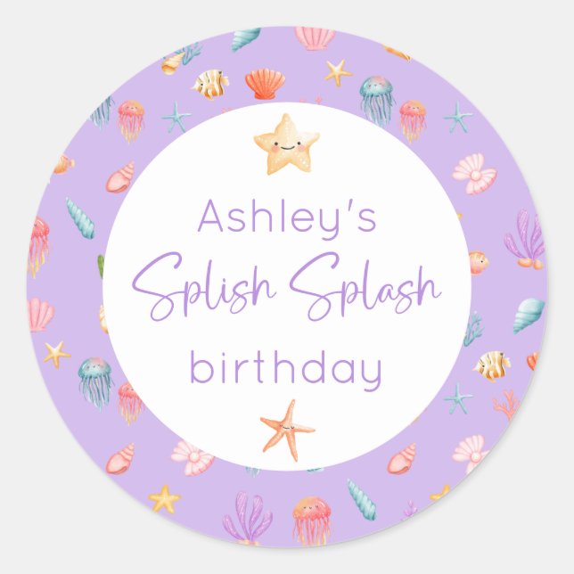 Sticker Rond Sous la mer Anniversaire (Devant)