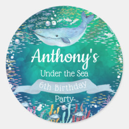 Sticker Rond Sous la mer Tout âge Anniversaire