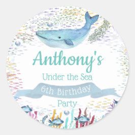 Sticker Rond Sous la mer Tout âge Anniversaire