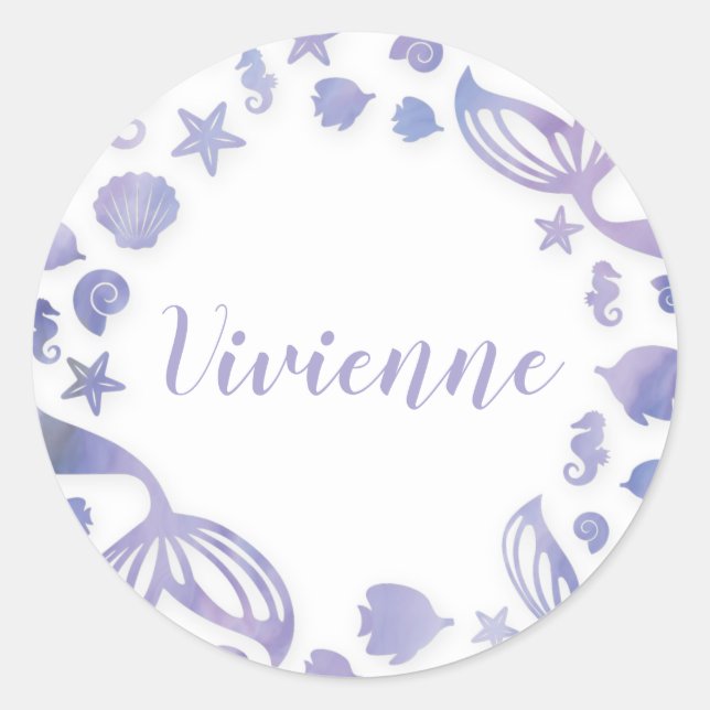 Sticker Rond Sous la sirène de mer (Devant)