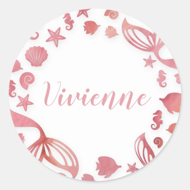 Sticker Rond Sous la sirène de mer (Devant)