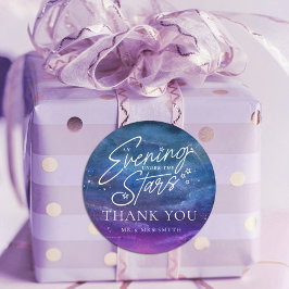 Sticker Rond Sous la soirée étoilée merci coutume