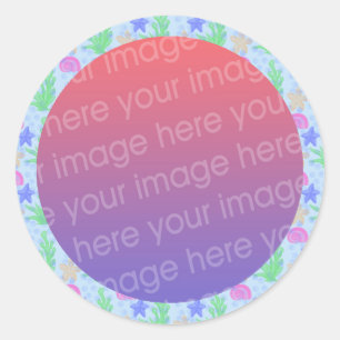Sticker Rond sous le cadre photo de la mer