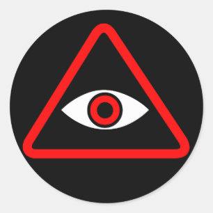Sticker Rond Sous le logo de surveillance