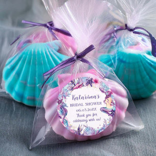 Sticker Rond Sous l'Océan Fête Prénatale de Sirène Turquoise Vi