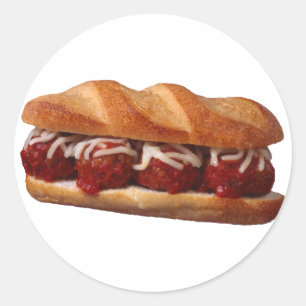 Sticker Rond Sous-marin de boulette de viande