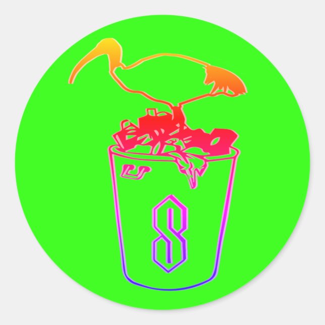 Sticker Rond Sous-traité Dans l'autocollant ibis (Devant)