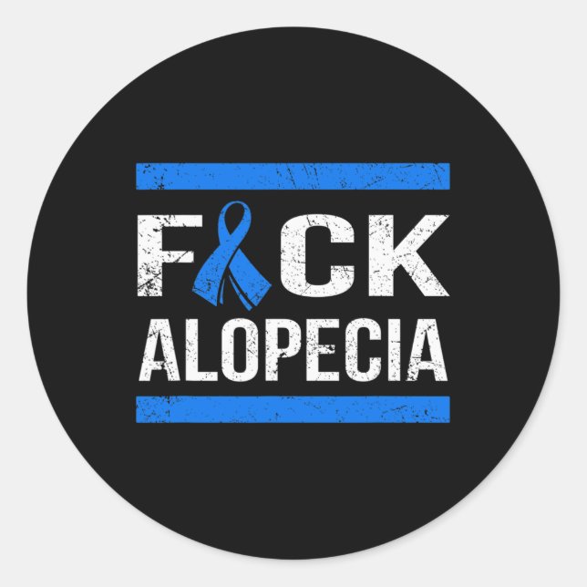 Sticker Rond Soutenez la sensibilisation Alopecia à (Devant)