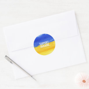 Sticker Rond Soutenez l'Autocollant rond Ukraine