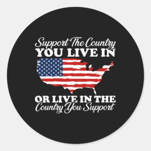 Sticker Rond Soutenez Le Pays Dans Lequel Vous Vivez Dans Le Pa
