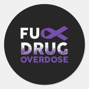 Sticker Rond Soutenez les dons de survivant guerrier - surdose 
