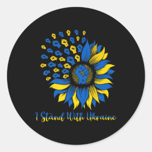 Sticker Rond Soutenez L'Ukraine Je Prends Position Avec L'Ukrai