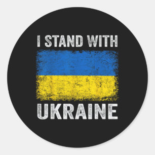 Sticker Rond Soutenez L'Ukraine Je Prends Position Avec L'Ukrai