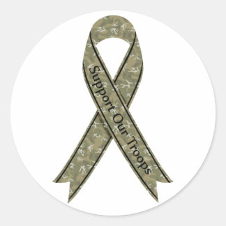 Sticker Rond Soutenez nos troupes Camo