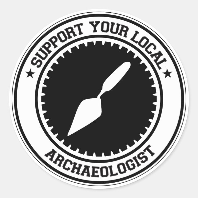 Sticker Rond Soutenez votre archéologue local (Devant)
