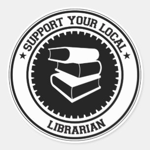 Sticker Rond Soutenez votre bibliothécaire local