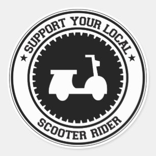 Sticker Rond Soutenez votre cavalier local de scooter