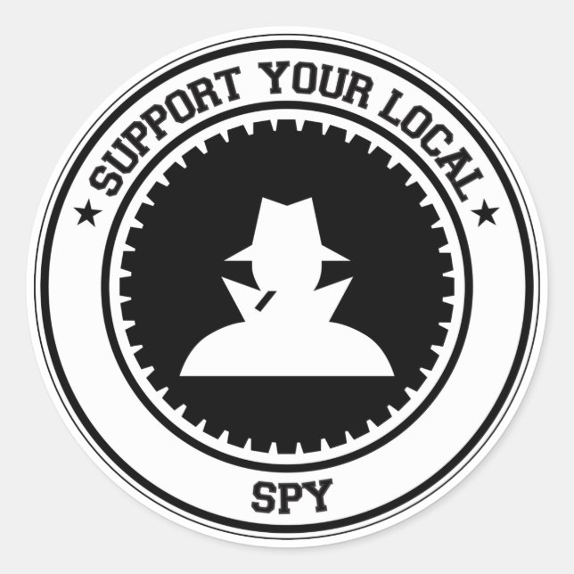 Sticker Rond Soutenez votre espion local (Devant)