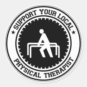 Sticker Rond Soutenez votre physiothérapeute local