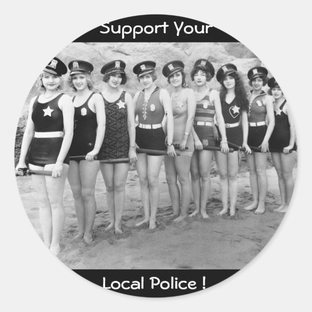 Sticker Rond Soutenez Votre Police Locale ! (Devant)
