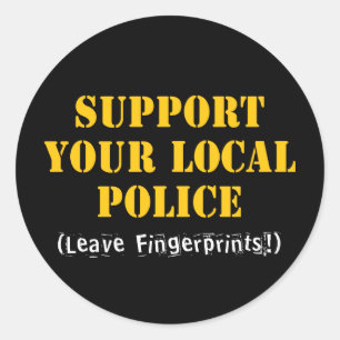 Sticker Rond Soutenez votre police locale - Laissez des emprein