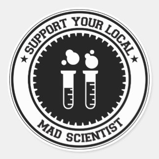 Sticker Rond Soutenez votre scientifique en chef local