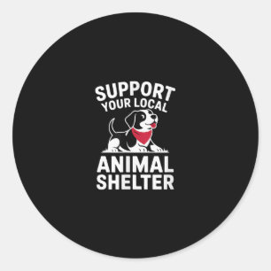 Sticker Rond Soutenez votre Secourt locale d'hébergement pour a