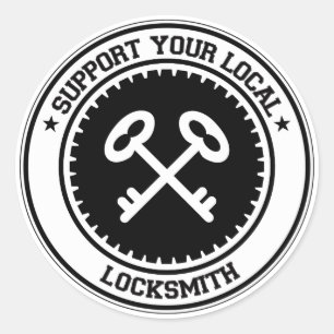 Sticker Rond Soutenez votre serrurier local