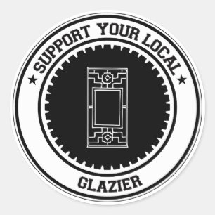 Sticker Rond Soutenez votre vitrier local