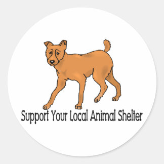 Sticker Rond Soutenir les abris pour animaux