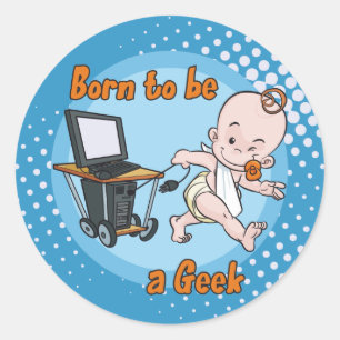 Sticker Rond Soutenu pour être un geek