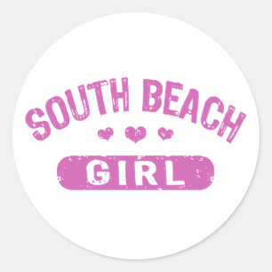 Sticker Rond South Beach Girl