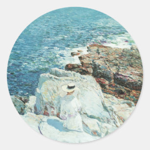 Sticker Rond South Ledges, Appledore par Frederick Childe Hassa