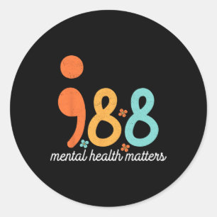 Sticker Rond Soutien à la prévention du suicide en santé mental