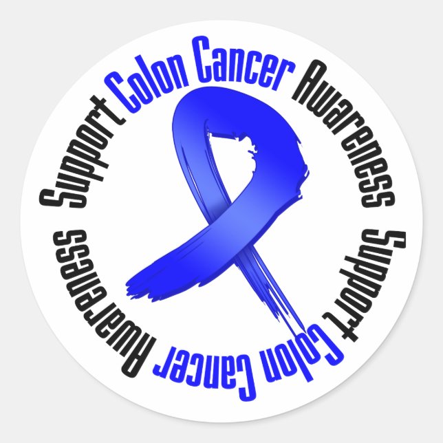 Sticker Rond Soutien à la sensibilisation au cancer du côlon (Devant)