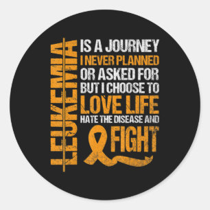 Sticker Rond soutien à Leukemia Sensibilisation orange Ruban pr