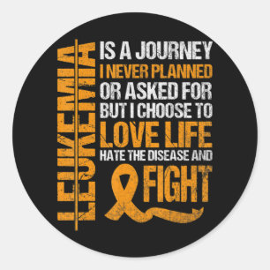 Sticker Rond soutien à Leukemia Sensibilisation orange Ruban pr