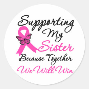 Sticker Rond Soutien au cancer du sein (Soeur)