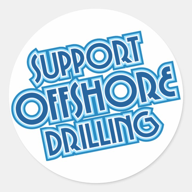 Sticker Rond Soutien au forage offshore (Devant)