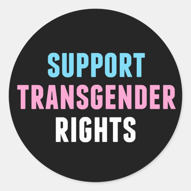 Sticker Rond Soutien aux droits transgenres (Devant)