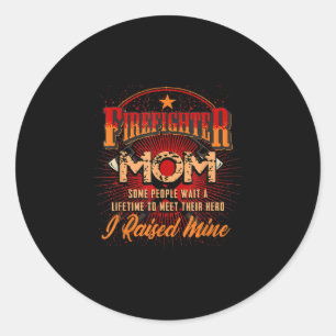 Sticker Rond Soutien aux pompiers - Fireman Fier Maman