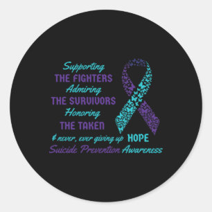 Sticker Rond Soutien Citations de suicide Sensibilisation Santé