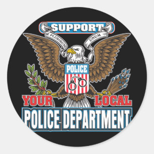 Sticker Rond Soutien de la police locale