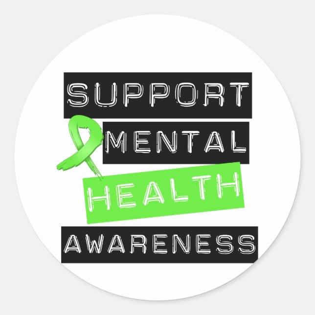 Sticker Rond Soutien de la sensibilisation à la santé mentale (Devant)