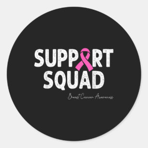 Sticker Rond Soutien du guerrier du cancer du sein Équipe du ca