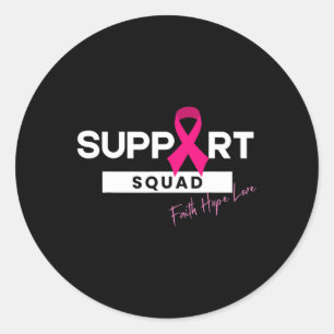 Sticker Rond Soutien du guerrier du cancer du sein Équipe du ca
