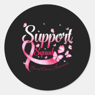 Sticker Rond Soutien du guerrier Escadron Papillon Cancer du se
