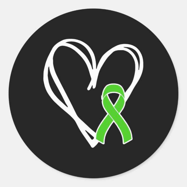 Sticker Rond Soutien du ruban cardiaque Mois de sensibilisation (Devant)