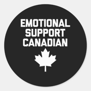 Sticker Rond Soutien émotionnel Canadien Canada Canadien