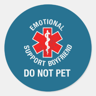 Sticker Rond Soutien Émotionnel pour Hommes et non pour Animaux